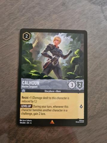Calhoun Marine sergeant 191 Azurite Sea Lorcana Disney beschikbaar voor biedingen