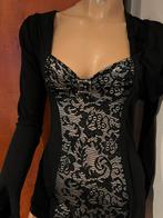ROCCOBAROCCO top met zilver maat L it 46  origineel ZGAN, G, Zwart, G, B