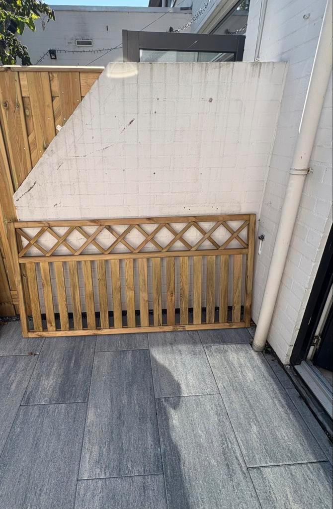 Rechthek met trellis geschaafd geïmpregneerd grenen 180x90cm, Tuin en Terras, Schuttingen, Nieuw, Hout, Minder dan 1 meter, Minder dan 3 meter