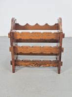Vintage brutalist eiken hout wijnrek japandi 1960 modulair, Ophalen of Verzenden, N, Minder dan 50 cm, Hout