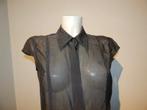 Versace jeans couture vintage blouse medusa knoop IT 46, Maat 38/40 (M), Verzenden, Versace, Grijs