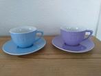 Nespresso Cappuccino Kop en Schotel - Lila & Blauw, Ophalen of Verzenden, Zo goed als nieuw, Keramiek, Kop(pen) en/of Schotel(s)