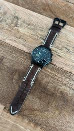 Te koop herenhorloge, Sieraden, Tassen en Uiterlijk, Horloges | Dames, Overige merken, Leer, Staal, Ophalen of Verzenden