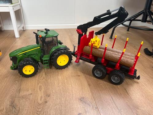Bruder John Deere 7R 350 Tractor met Aanhanger, Kinderen en Baby's, Speelgoed | Overig, Gebruikt, Jongen, Ophalen