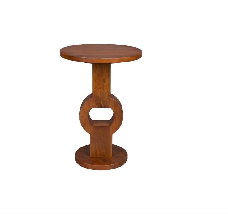 Dutchbone Tondo Bijzettafel Rond Bruin | Van €159, nu, Huis en Inrichting, Tafels | Bijzettafels, Nieuw, Rond, 45 tot 60 cm, Minder dan 55 cm