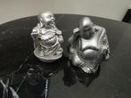 Set van 2 Zilverkleurige Boeddha Beeldjes, Ophalen of Verzenden, Zo goed als nieuw