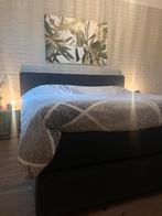 Boxspring litsjumeaux 180 x 210 antraciet met nachtkastjes, Ophalen, Gebruikt, Overige kleuren, 210 cm