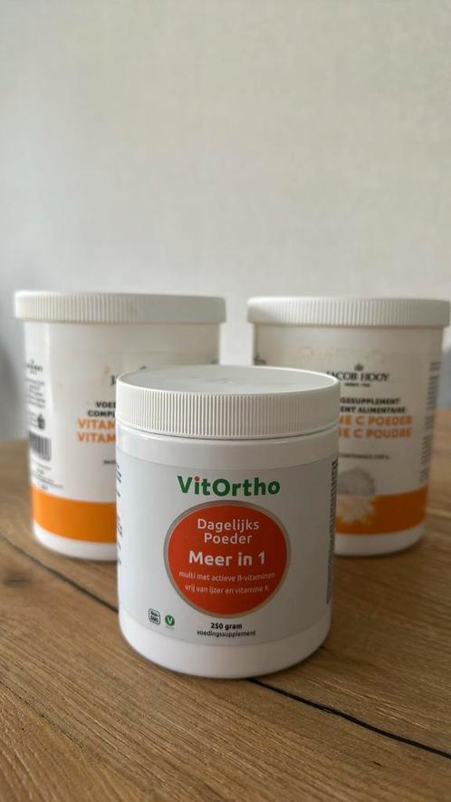 Vitamine C-poeder (2x) & multivitaminepoeder, Sport en Fitness, Gezondheidsproducten en Wellness, Zo goed als nieuw, Poeder of Drank