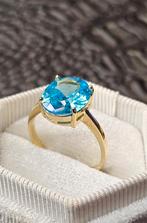 Prachtige aquamarijn 14k gouden ring, Nieuw, Ophalen of Verzenden, 17 tot 18, Dame