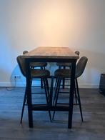 Eettafel (105x137x67) + vier stoelen Leenbakker, Huis en Inrichting, Tafels | Eettafels, Ophalen, Zo goed als nieuw, Rechthoekig