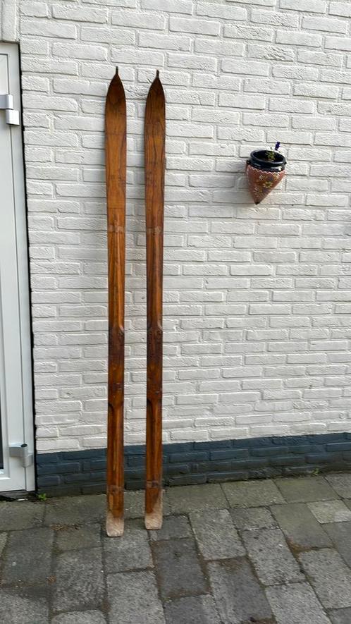 Vintage antieke oude houten ski’s decoratief 2 meter, Antiek en Kunst, Antiek | Overige Antiek, Ophalen of Verzenden
