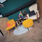 2 Retro Mid century voetenbankjes, Ophalen, Huis en Inrichting