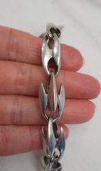 Zilveren zware unisex Biker armband aparte schakels nr.1149, Verzenden, Zo goed als nieuw, Zilver, Zilver