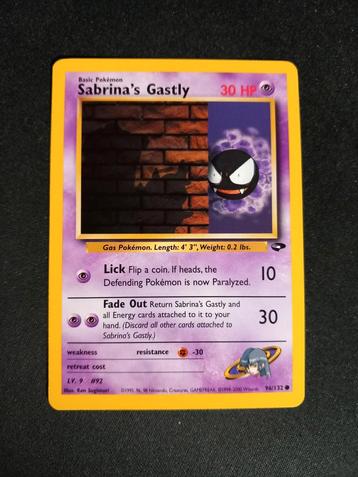 Sabrina's Gastly 96/132 Gym Challenge Vintage Excellent beschikbaar voor biedingen