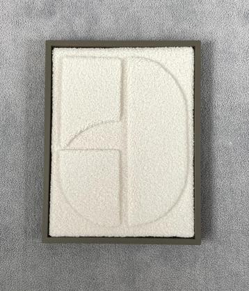 Schilderij van bouclé meubelstof of teddystof - Handmade beschikbaar voor biedingen
