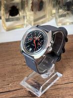 Carrera vintage chronograaf, 39mm, 1970 als nieuw, valjoux, Ophalen of Verzenden, Zo goed als nieuw, Zilver, IOS