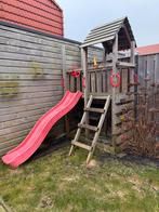 Houten Speelhuisje met Glijbaan, Ophalen of Verzenden, Gebruikt, Glijbaan