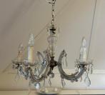 Antieke 5-armige kroonluchter, Ophalen, Gebruikt, Glas, Brocante