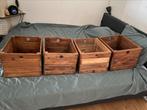 Houten kisten vier stuks, Ophalen, Minder dan 50 cm, Minder dan 50 cm, Zo goed als nieuw
