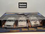 Back to the Future set van 3 - 1:24 Welly, Hobby en Vrije tijd, Modelauto's | 1:24, Auto, Ophalen of Verzenden, Zo goed als nieuw