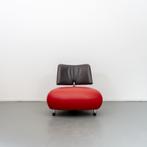 1x Leolux Pallone Fauteuil Rood/Donkerbruin - Chroom, Huis en Inrichting, Niet ingevuld, Niet ingevuld, 75 tot 100 cm, Ophalen of Verzenden