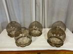 5 vintage glazen lampenkappen, Ophalen of Verzenden, Rond, Minder dan 25 cm