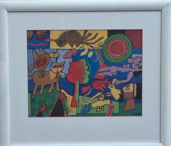 Corneille,  Autour de l'abre magique. Poster. 53/43 cm., Huis en Inrichting, Woonaccessoires | Wanddecoraties, Zo goed als nieuw