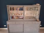 Vintage Buffetkast met Schuifdeuren, Huis en Inrichting, Kasten | Buffetkasten, Ophalen, Gebruikt, 100 tot 150 cm, Glas