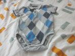 Grijs/wit/blauwtinten polo rompertje korte mouwtjes H&M 74, Kinderen en Baby's, Babykleding | Maat 74, Nieuw, Ophalen of Verzenden