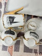 Servies wit-goud Wenen, Oostenrijk theepot dienblad theeset, Antiek en Kunst, Antiek | Servies los, Ophalen of Verzenden