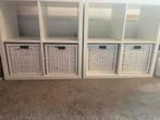 Ikea Kallax Kast 2x4 Wit met 4 witte Manden, Ophalen, Met plank(en), Kunststof, Gebruikt