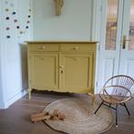 Okergele sierlijke commode, Ophalen, 50 tot 70 cm, 90 tot 105 cm, 100 cm of meer