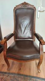 Antieke fauteuil, Huis en Inrichting, Fauteuils, Ophalen, Gebruikt, Minder dan 75 cm, Hout