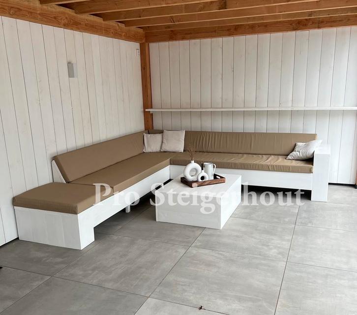 Steigerhout Loungeset Loungebank Hoekbank Tuinbank Tuinset, Tuin en Terras, Tuinsets en Loungesets, Nieuw, Loungeset, Steigerhout