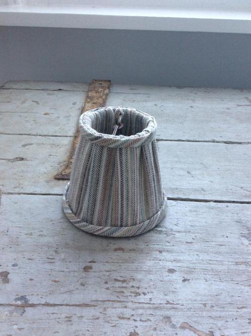 MINI LAMPENKAP GESTREEPT LINNEN HANDGEMAZKT, Huis en Inrichting, Lampen | Lampenkappen, Nieuw, Minder dan 25 cm, Rond, Ophalen of Verzenden