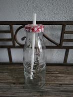Coca-Cola glazen drinkfles met rietje, Ophalen, Zo goed als nieuw, Frisdrankglas