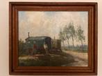 Schilderij: Zigeuners bij hun woonwagens, Antiek en Kunst, Ophalen