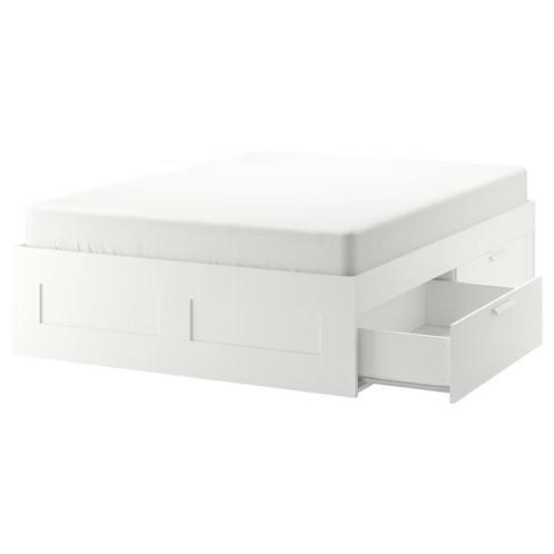 Ikea bedframe 166x206 (z.g.a.n.), Huis en Inrichting, Slaapkamer | Bedden, Nieuw, Tweepersoons, 160 cm, 200 cm, Hout, Wit, Ophalen