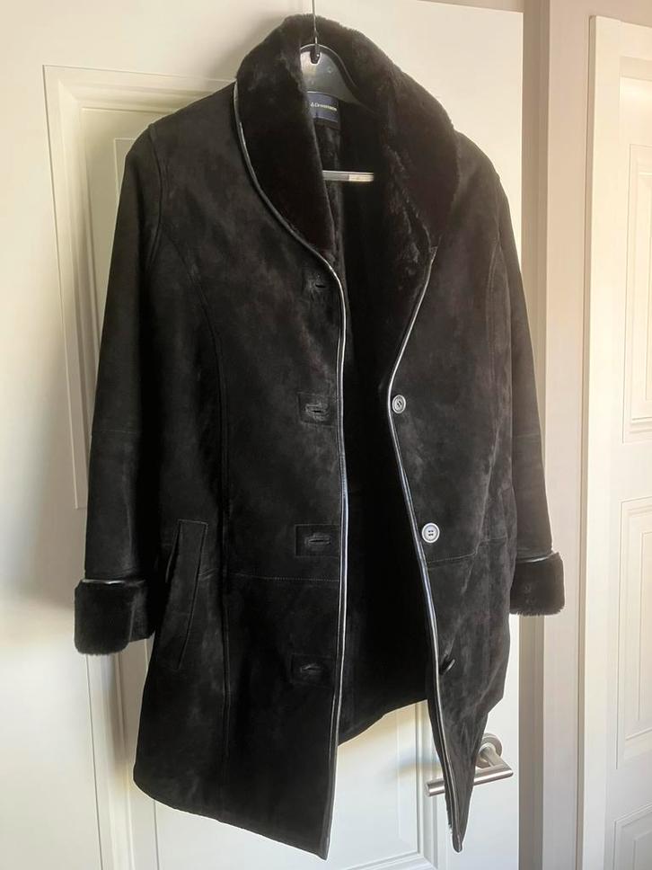 ZGAN zwarte suède dames winterjas maat 38 Vroom & Dreesman, Kleding | Dames, Jassen | Winter, Zo goed als nieuw, Maat 38/40 (M)