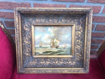mooi maritiem schilderij, Hollandse schepen op zee beschikbaar voor biedingen