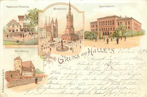 (701-284-039) Halle a S Litho, Verzamelen, Ansichtkaarten | Buitenland, Duitsland, Ophalen of Verzenden