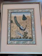 Mughal Schilderij met Pauwen, Antiek en Kunst, Ophalen of Verzenden