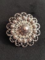 Prachtige royale 925 zilver Zeeuwse knop broche, 4 tot 7 cm, Verzenden, Zo goed als nieuw, Zilver