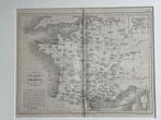 1865 Landkaart Frankrijk / Eveche O U D in moooie lijst, Ophalen of Verzenden