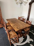 Antieke kloostertafel/ eettafel met 6 stoelen, Huis en Inrichting, Gebruikt, Ophalen