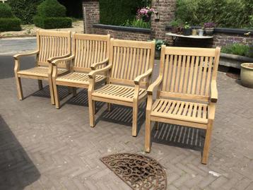 4 teakhouten tuinstoelen van Allure Teak izgst samen coor  beschikbaar voor biedingen
