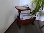 Vintage antieke eiken houten bijzettafel krantenbak, Ophalen of Verzenden, Gebruikt
