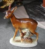 Hert met hert porseleinen figuur, DDR, 16 cm, Ophalen of Verzenden, Gebruikt, Porselein, Beeldje(s)