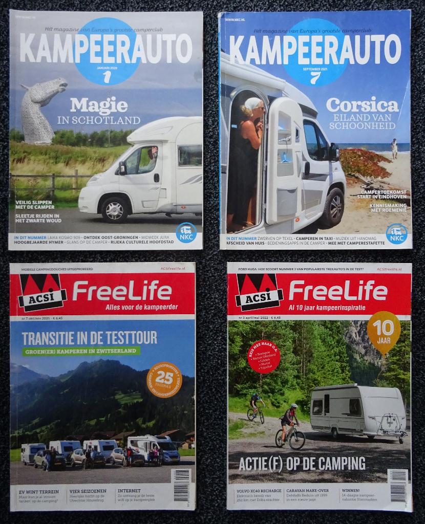 4x Kampeerauto en FreeLife, Gelezen, N.v.t., Ophalen of Verzenden, Overige onderwerpen