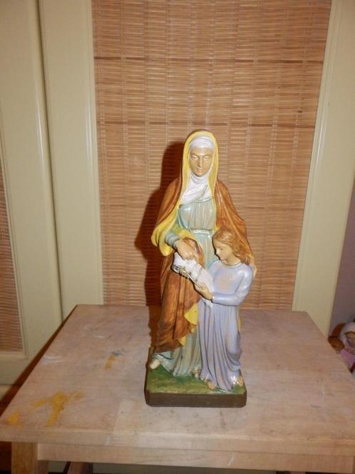 Heilige Anna die Maria Onderwijst::Kunsthars.26 cm hoog., Antiek en Kunst, Antiek | Religie, Ophalen of Verzenden